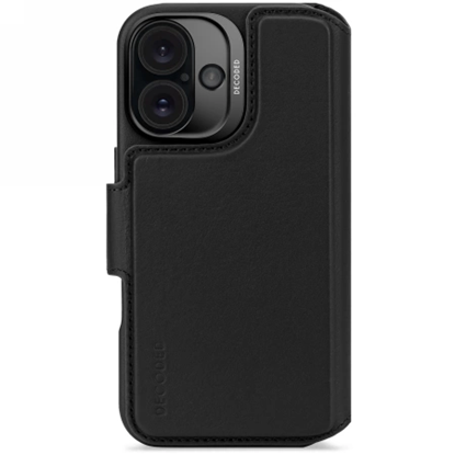 Изображение Decoded Decoded Leather Detachable Wallet MagSafe Case with Wallet for iPhone 16 - Black