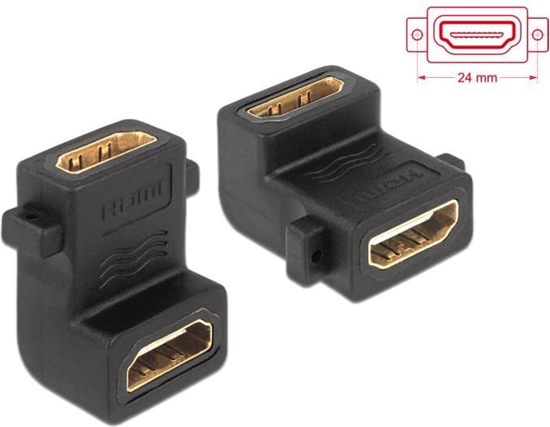 Picture of Delock Adapter HDMI A female > female with screw hole 90° angled