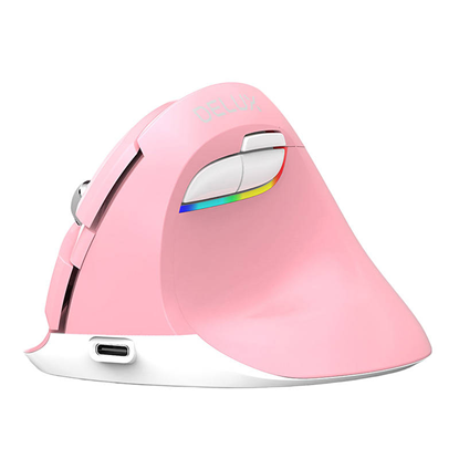 Picture of Delux Wireless Vertical Mouse Delux M618Mini DB BT+2.4G 2400DPI (pink)