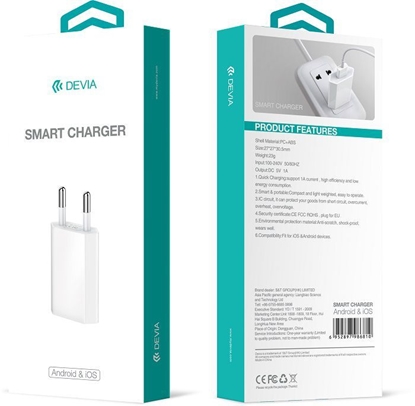 Attēls no Devia Universal Smart Charger （EU,10.5W) Black