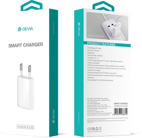 Изображение Devia Universal Smart Charger （EU,10.5W) Black