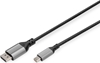 Picture of DIGITUS 8K DisplayPort Cable 1.4 60Hz, mini DP/DP, Alu black 2m