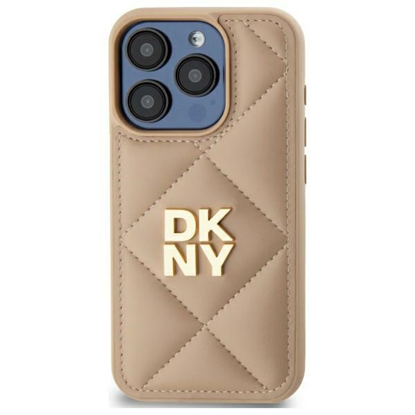 Picture of DKNY DKHCP15MPQDSLE iPhone 15 Plus 6.7" beige/beige Quilted Stack Logo