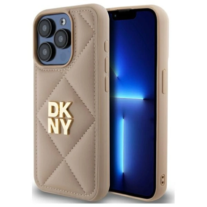 Picture of DKNY DKHCP15XPQDSLE iPhone 15 Pro Max 6.7" beige/beige Quilted Stack Logo