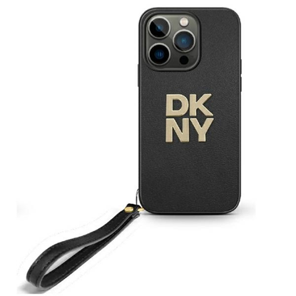 Picture of DKNY DKNY DKHCP16LPBSWSK iPhone 16 Pro 6.3" black/black hardcase Wrist Strap Stock Logo
