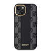 Picture of DKNY DKNY Leather Checkered Mono Pattern MagSafe - Etui iPhone 15 / 14 / 13 (czarny)