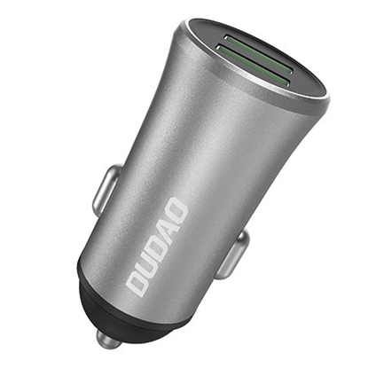 Attēls no Dudao Dudao 3.4A smart car charger 2x USB silver (R6S silver)