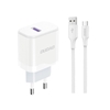 Изображение Dudao Dudao A20EU USB-A 18W network charger - white + USB-A - USB-C cable