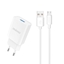 Изображение Dudao Dudao A4EU USB-A 2.1A wall charger - white + USB-A - micro USB cable