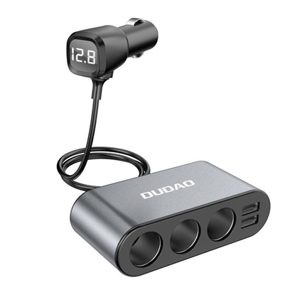 Attēls no Dudao Dudao car charger 2x USB / 3x cigarette lighter splitter black (R1Pro black)