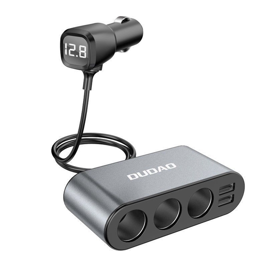 Picture of Dudao Dudao car charger 2x USB / 3x cigarette lighter splitter black (R1Pro black)