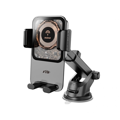 Attēls no Dudao Dudao F19 clamp car holder with 15W inductive charger - black