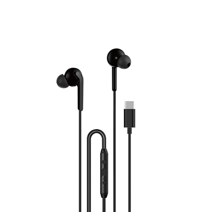 Attēls no Dudao X3C+ wired USB-C in-ear headphones 1.2m - bl