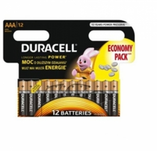 Изображение Duracell AAA MN2400 Alkaline LR03 1.5V Batteries 12pcs