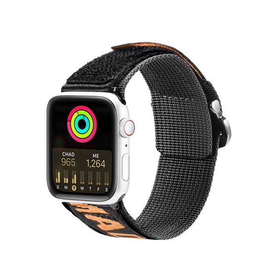 Picture of Dux Ducis Dux Ducis Strap (Outdoor Version) Apple Watch Ultra Strap, SE, 9, 8, 7, 6, 5, 4, 3, 2, 1 (49, 45, 44, 42 mm) Nylon Band Bracelet Black and Red