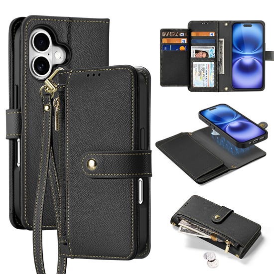 Picture of Dux Ducis Lawa Leather Case for iPhone 16 - Black