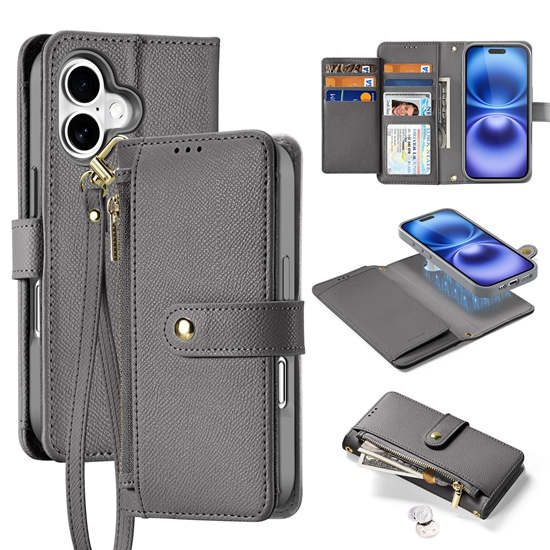 Picture of Dux Ducis Lawa Leather Case for iPhone 16 - Gray