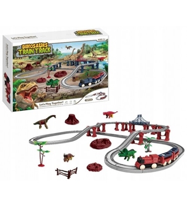 Attēls no Dzelzceļš ar vilcienu un 2 vagoniem Dinozaura parks, 78 elem. uz baterijām 3+ HW21098676