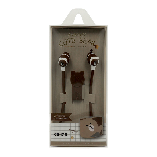 Picture of Earphones CASNI - CS-179 with microphone Brown