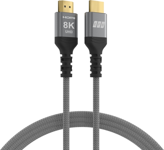 Изображение EFB Elektronik HDMI-21-00001 kabel HDMI 0,5 m HDMI Typu A (Standard) Czarny, Szary