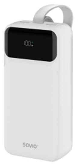 Picture of Enerģijas krātuve Savio Power Bank 30000mAh White