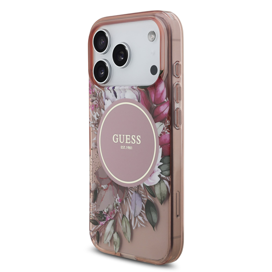Picture of Guess IML Flowers Strap MagSafe Case for iPhone 17 Pro / Pink