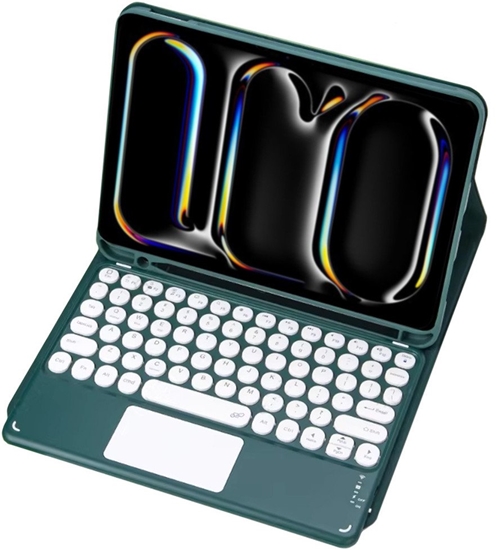 Изображение Etui z klawiatur Bluetooth touchpad do iPad Pro 13 Gen5 (Zielone)