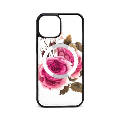 Attēls no Evelatus Apple iPhone 14 Leather Case Zipper Design Flower White