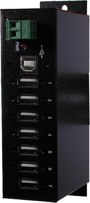 Изображение Exsys EX-1177HMVS 7 Port USB 2.0 HUB mit 350W Surge Protection Metallgehäuse