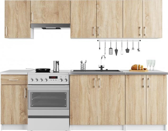 Изображение Fabryka Mebli Akord ZESTAW KUCHENY LIMA 2.4M BIAY/DB SONOMA