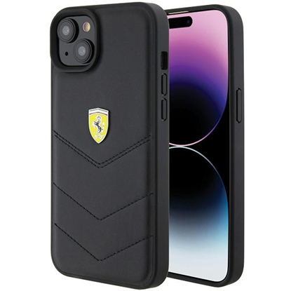 Attēls no Ferrari Quilted Metal Logo Back Case for Apple iPhone 15 Plus