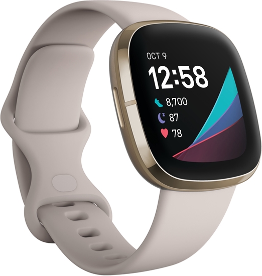 Picture of Fitbit Sense Lunar Soft Gold Stainless Steel White