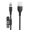 Picture of Foneng Foneng X62 Magnetic 3in1 USB to USB-C / Lightning / Micro USB Cable, 2.4A, 1m (Black)