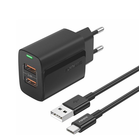Picture of Foneng Wall charger EU63 - 2xUSB - 12W with USB to