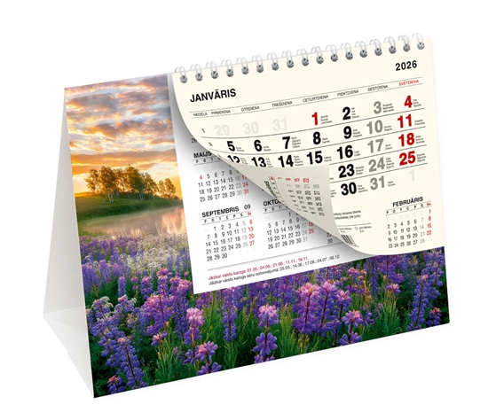 Picture of Galda kalendārs 2026 gadam PYRAMID LV EŽERAS, ar tonētām lapām
