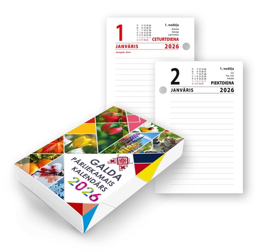 Изображение Galda pārliekamais kalendārs 2026 gadam KLASIKA 80x120 mm