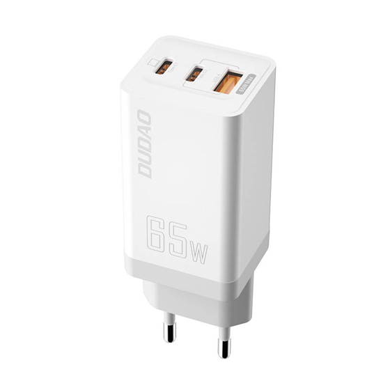 Picture of GaN 65W lādētājs Dudao A7xsEU 2x USB-C + USB (balt