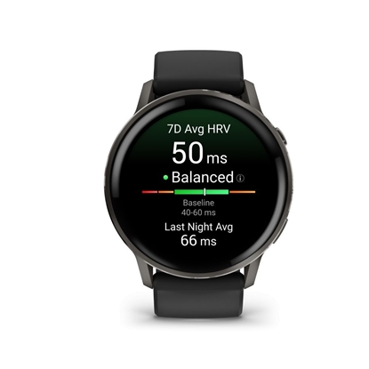 Attēls no Garmin Venu 4 - 45mm, Slate with Black Silicone Band sports watch