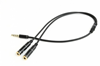 Изображение Gembird 3.5 mm audio + microphone adapter Metal