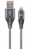 Picture of Gembird 8-pin Male - USB Male Premium Cotton Braided Space Grey 2m