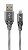 Picture of Gembird USB Male - Lightning Male Premium cotton braided 1m Space Grey/White