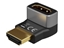 Picture of Goobay 72009 HDMI Angled Adapter 90° Horizontal, 8K @ 60 Hz, Gold-Plated, Black, Silver