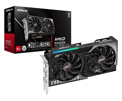 Picture of Graphics Card|ASROCK|AMD Radeon RX 9060 XT|8 GB|GDDR6|128 bit|PCIE 5.0 16x|Dual Slot Fansink|RX9060XTCL8GO