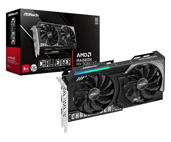 Picture of Graphics Card|ASROCK|AMD Radeon RX 9060 XT|8 GB|GDDR6|128 bit|PCIE 5.0 16x|Dual Slot Fansink|RX9060XTCL8GO
