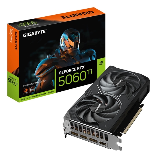Изображение Graphics Card|GIGABYTE|NVIDIA|GeForce RTX 5060 Ti|2587 MHz|16 GB|GDDR7|128 bit|PCI Express 5.0|Active|N506TWF2MAXOC-16GD