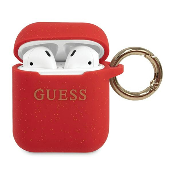 Picture of Guess Airpods Pro Glitter Silicone Case Red