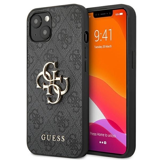 Picture of GUHCP13M4GMGGR Guess PU 4G Metal Logo Case for iPh
