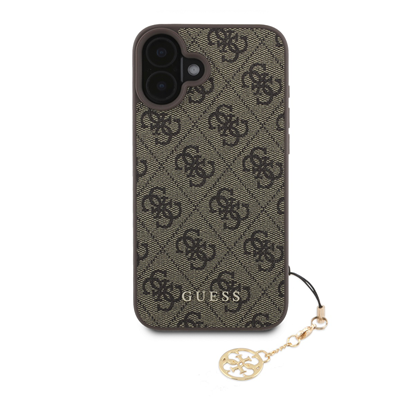 Attēls no Guess 4G Charm Case for iPhone 16 Tone on Tone / Brown