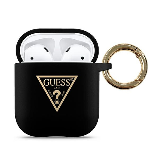 Picture of Guess - AirPods Guess Triangle Silicone Case Black