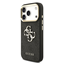 Attēls no Guess PU Leather 4G Metal Logo Gold Frame Case for iPhone 17 Pro / Black